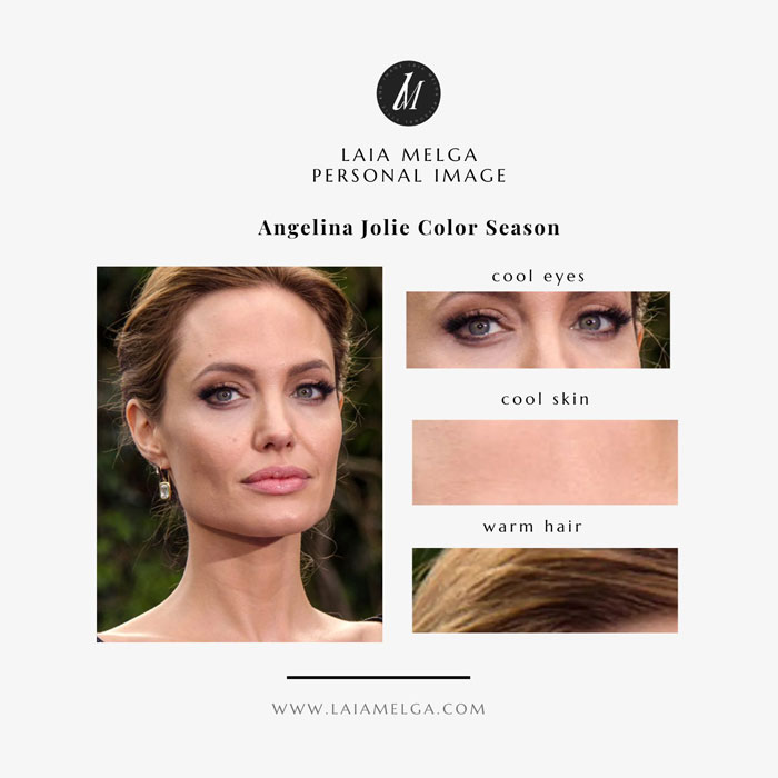 Angelina Jolie Color Season Complete Color Analysis, Hair, Eyes and Skin