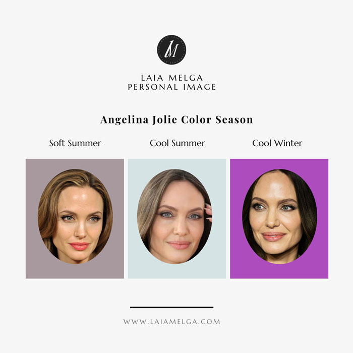 Angelina Jolie Color Season Complete Color Analysis, Hair, Eyes and Skin